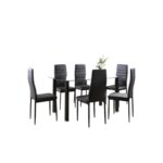 Elegant glass dining table set for family meals