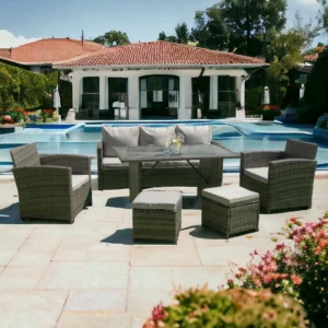 rattan furniture set for small garden spaces