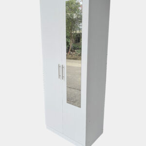 stylish white oak wardrobe with full length mirror