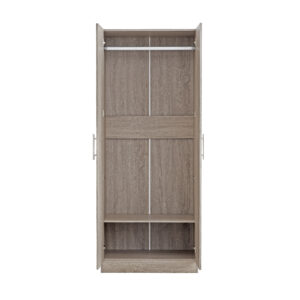 modern bedroom storage wardrobe in white and oak