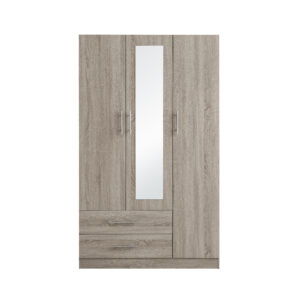 Mirrored wardrobe styled in modern bedroom