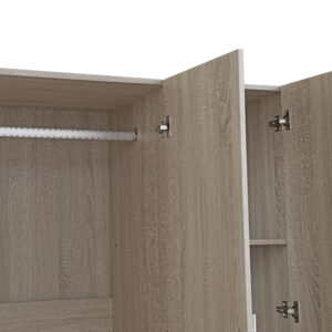 White and oak wardrobe for family home