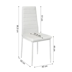 Extendable Glass Dining Table Set with 6 Faux Leather Chairs