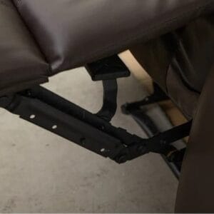 Sleek brown leather recliner chair single seat with cupholder