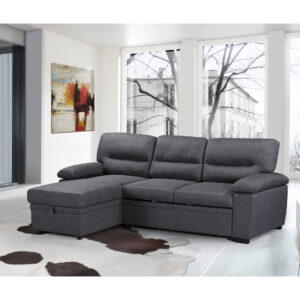 Stylish Dark Grey Sofa Bed with Pull-out Function