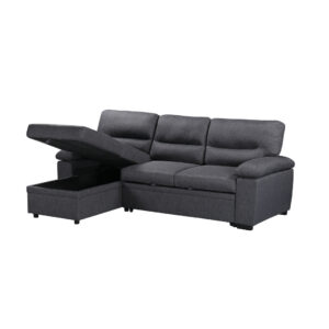 Compact Dark Grey Pull out Corner Sofa Bed