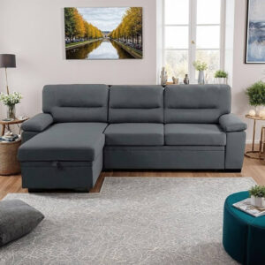 Dark Grey Pull out Corner Sofa Bed