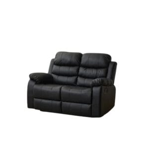 2-Seater Recliner Sofa in Brown & Black – Waterproof PU Leather