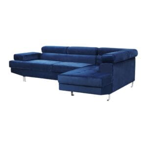 Relax in style with the luxurious blue velvet corner sofa